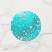 Mint Turquoise Foil Hintergrund Konfetti (Klein Vorderseite)