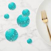 Mint Turquoise Foil Hintergrund Konfetti (Gruppe)