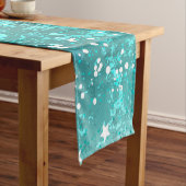 Mint Turquoise Foil Hintergrund Kurzer Tischläufer (Beispiel)