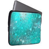 Mint Turquoise Foil Hintergrund Laptopschutzhülle (Vorne Rechts)
