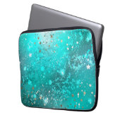 Mint Turquoise Foil Hintergrund Laptopschutzhülle (Vorderseite Links)