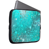 Mint Turquoise Foil Hintergrund Laptopschutzhülle (Vorne Rechts)