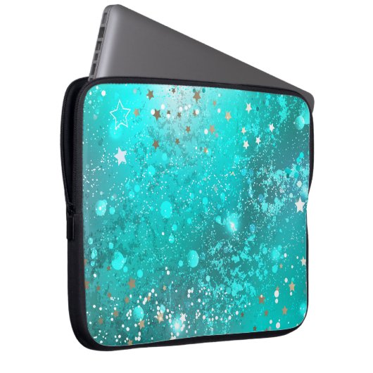 Mint Turquoise Foil Hintergrund Laptopschutzhülle (Vorne Rechts)