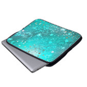 Mint Turquoise Foil Hintergrund Laptopschutzhülle (Vorne Knopf)