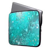 Mint Turquoise Foil Hintergrund Laptopschutzhülle (Vorderseite Links)