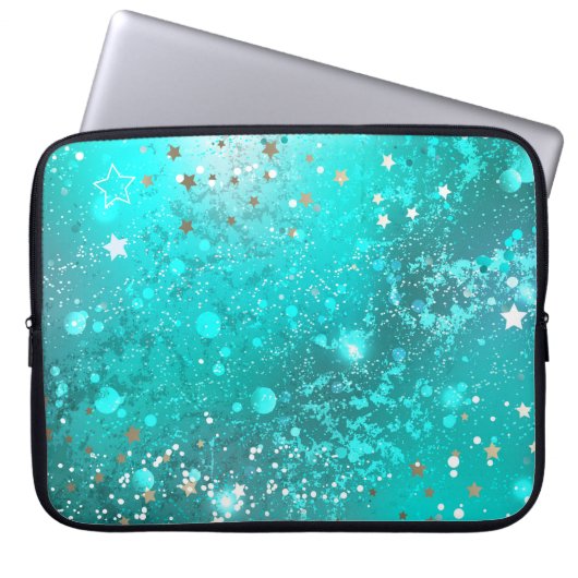 Mint Turquoise Foil Hintergrund Laptopschutzhülle (Vorderseite)