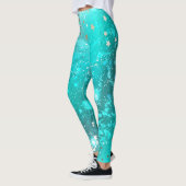 Mint Turquoise Foil Hintergrund Leggings (Links)