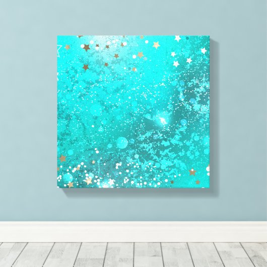 Mint Turquoise Foil Hintergrund Leinwanddruck (Insitu (Holzboden))