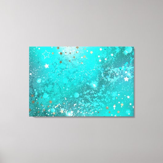 Mint Turquoise Foil Hintergrund Leinwanddruck (Vorderseite)