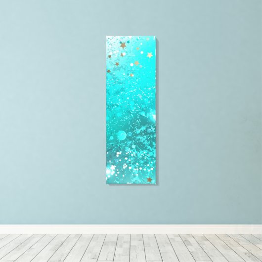 Mint Turquoise Foil Hintergrund Leinwanddruck (Insitu (Holzboden))