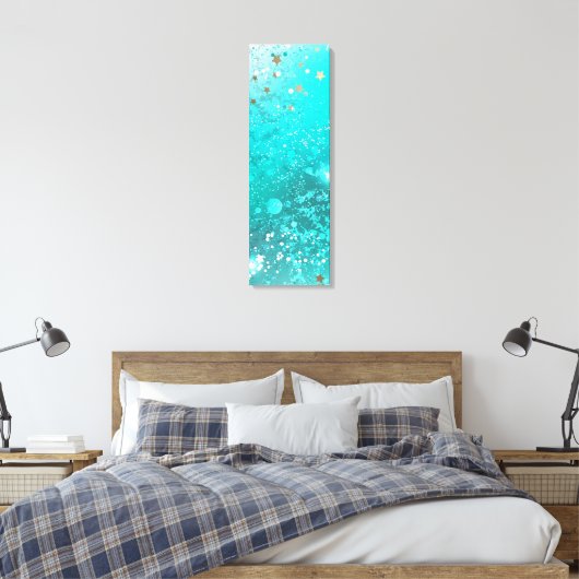 Mint Turquoise Foil Hintergrund Leinwanddruck (Insitu (Schlafzimmer))