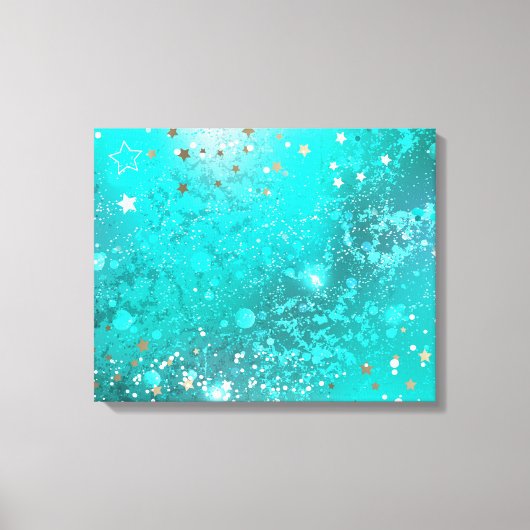 Mint Turquoise Foil Hintergrund Leinwanddruck (Vorderseite)