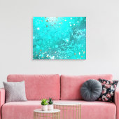 Mint Turquoise Foil Hintergrund Leinwanddruck (Insitu (Wohnzimmer))
