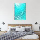 Mint Turquoise Foil Hintergrund Leinwanddruck (Insitu (Schlafzimmer))