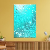 Mint Turquoise Foil Hintergrund Leinwanddruck (Insitu (Wohnzimmer))