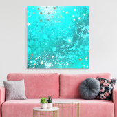 Mint Turquoise Foil Hintergrund Leinwanddruck (Insitu (Wohnzimmer))