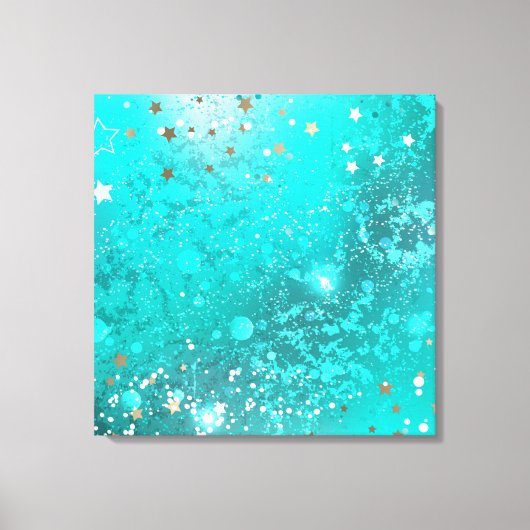 Mint Turquoise Foil Hintergrund Leinwanddruck (Vorderseite)