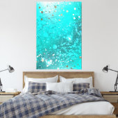 Mint Turquoise Foil Hintergrund Leinwanddruck (Insitu (Schlafzimmer))