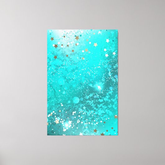 Mint Turquoise Foil Hintergrund Leinwanddruck (Vorderseite)