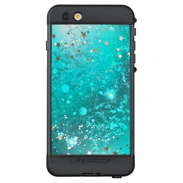 Mint Turquoise Foil Hintergrund LifeProof iPhone Hülle (Rückseite)