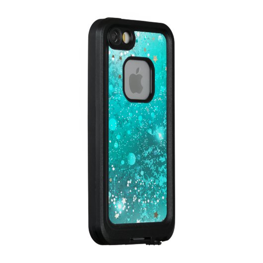 Mint Turquoise Foil Hintergrund LifeProof iPhone Hülle (Hinten/Rechts)