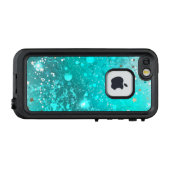 Mint Turquoise Foil Hintergrund LifeProof iPhone Hülle (Rückseite (Horizontal))