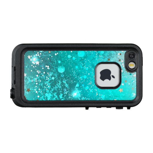 Mint Turquoise Foil Hintergrund LifeProof iPhone Hülle (Rückseite (Horizontal))