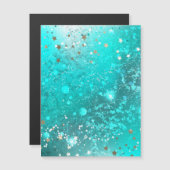 Mint Turquoise Foil Hintergrund Magneteinladung (Vorne/Hinten)