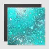 Mint Turquoise Foil Hintergrund Magneteinladung (Vorne/Hinten)