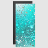 Mint Turquoise Foil Hintergrund Magneteinladung (Vorne/Hinten)
