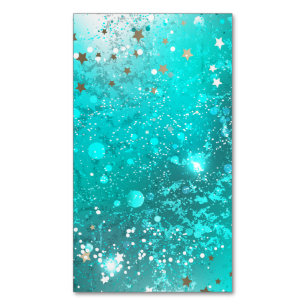 Mint Turquoise Foil Hintergrund Magnetische Visitenkarte
