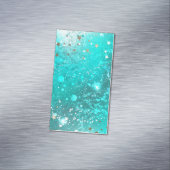 Mint Turquoise Foil Hintergrund Magnetische Visitenkarte (Beispiel)