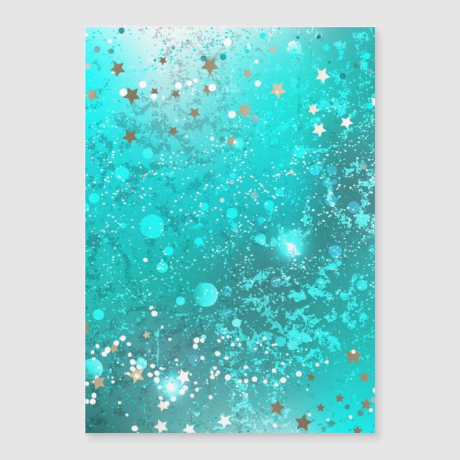Mint Turquoise Foil Hintergrund Magnetkarte (Vorderseite)