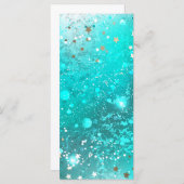 Mint Turquoise Foil Hintergrund Menükarte (Vorne/Hinten)