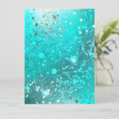 Mint Turquoise Foil Hintergrund Menükarte (Stehend Vorderseite)