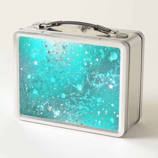 Mint Turquoise Foil Hintergrund Metall Brotdose (Rückseite)