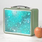 Mint Turquoise Foil Hintergrund Metall Brotdose (Beispiel)