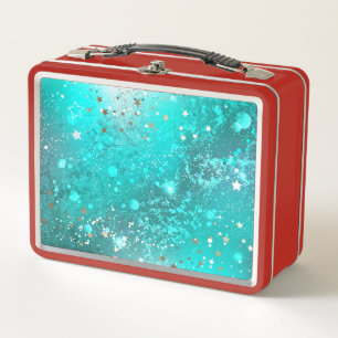 Mint Turquoise Foil Hintergrund Metall Brotdose