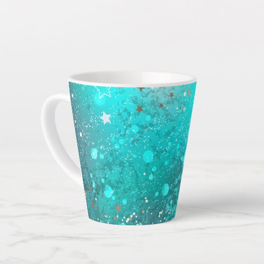 Mint Turquoise Foil Hintergrund Milchtasse (Linke Ecke)