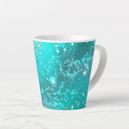 Mint Turquoise Foil Hintergrund Milchtasse (Rechte Ecke)