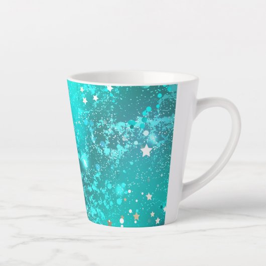 Mint Turquoise Foil Hintergrund Milchtasse (Rechts)
