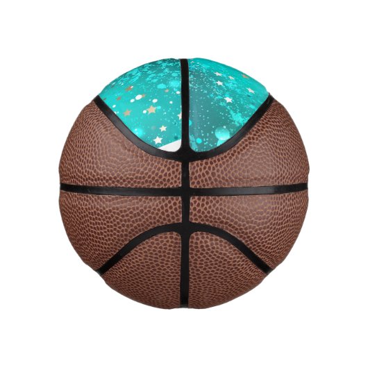 Mint Turquoise Foil Hintergrund Mini Basketball (Rechts)