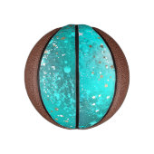 Mint Turquoise Foil Hintergrund Mini Basketball (Vertikal)