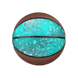 Mint Turquoise Foil Hintergrund Mini Basketball