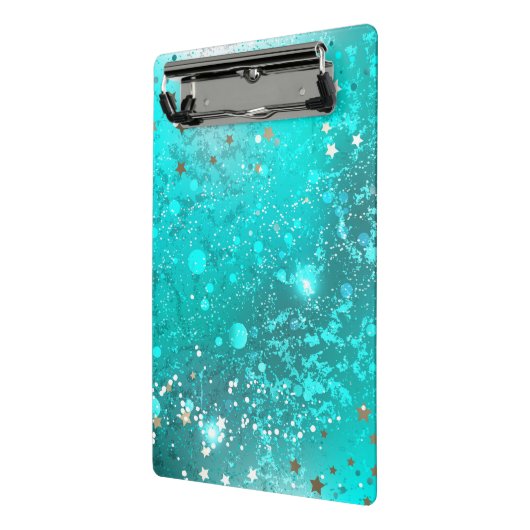 Mint Turquoise Foil Hintergrund Mini Klemmbrett (Gewinkelt2)