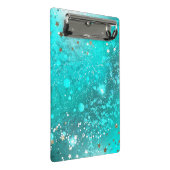 Mint Turquoise Foil Hintergrund Mini Klemmbrett (Schrägansicht)