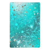 Mint Turquoise Foil Hintergrund Mini Klemmbrett (Rückseite)