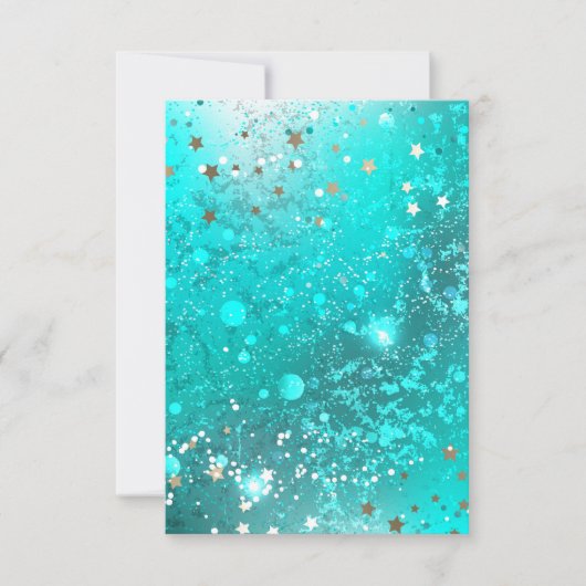 Mint Turquoise Foil Hintergrund Mitteilungskarte (Vorderseite)