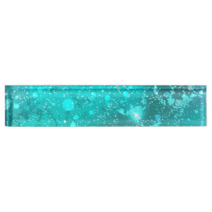 Mint Turquoise Foil Hintergrund Namensplakette
