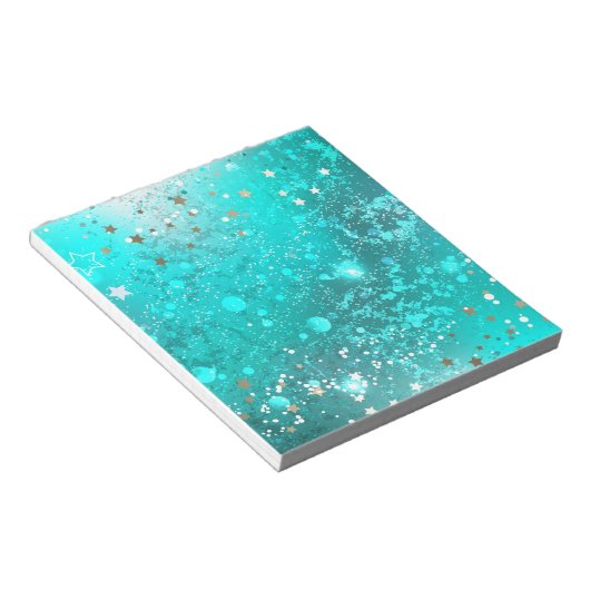 Mint Turquoise Foil Hintergrund Notizblock (angewinkelt)